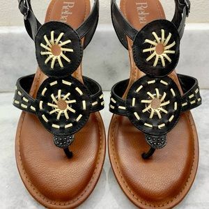 Reba Concho Black Wedge Sandals 🌴Womens-Size 10 | Great Condition 🌺
